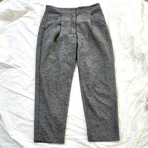 wilfred Wool Cashmere Blended Gray Micro Houndstooth Pants, Women's Size 8
